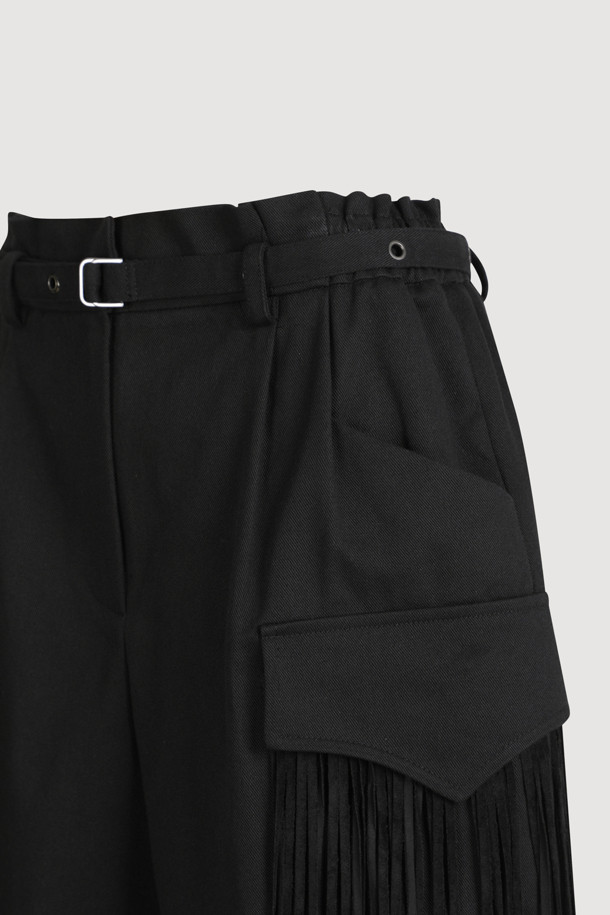 LUCKY CHOUETTE - 쇼트팬츠 - [Atelier] Surgical Point Back Banding Shorts(belt) (black)