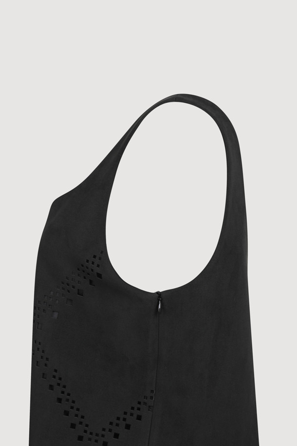 LUCKY CHOUETTE - 블라우스 - [Atelier] Suede Bustier Blouse (black)