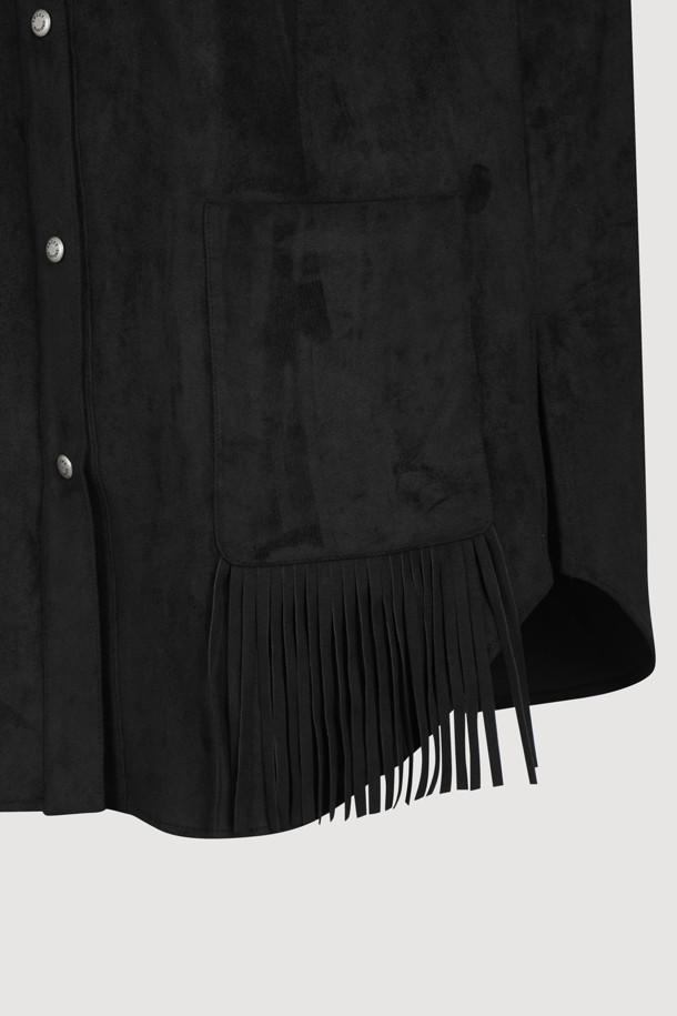 LUCKY CHOUETTE - 블라우스 - [Atelier] Suede Shirt Blouse (black)