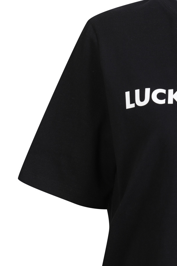 LUCKY CHOUETTE - 반소매 티셔츠 - Lettering Point Basic Fit Short Sleeve T-shirt