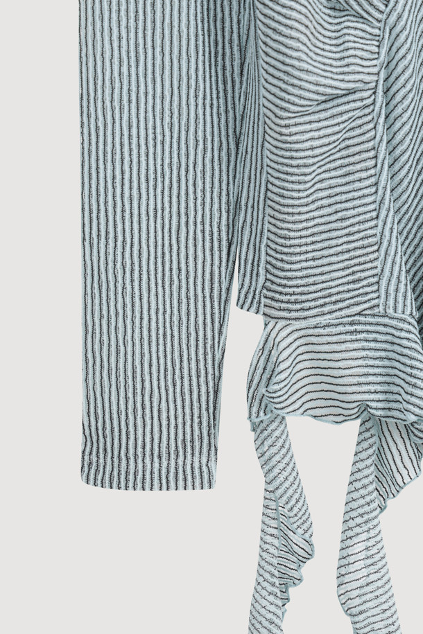 LUCKY CHOUETTE - 긴소매 티셔츠 - [Atelier] Stripe Turtleneck T-Shirt (mint)