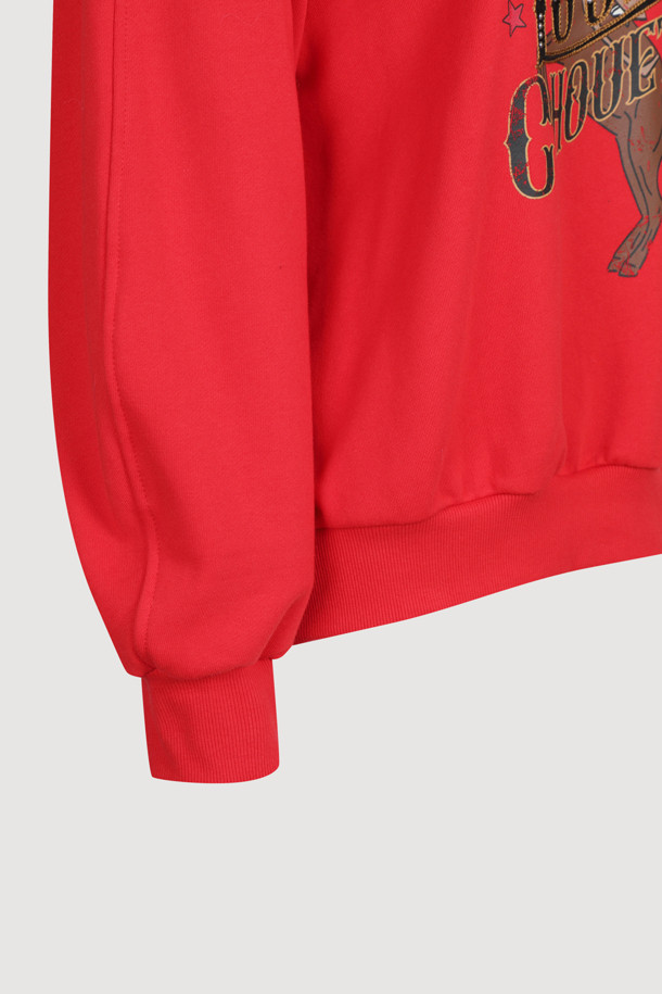 LUCKY CHOUETTE - 긴소매 티셔츠 - [Atelier] Chouette Point Sweatshirt (red)