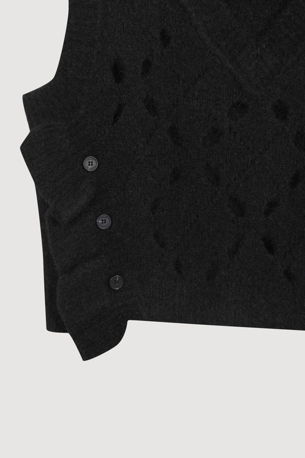 LUCKY CHOUETTE - 스웨터 - [Atelier] Alpaca Scotch Knit Vest (black)