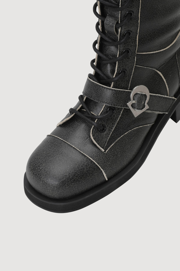 LUCKY CHOUETTE - 부츠/워커 - [Atelier] Cowhide Lace-Up Boots (grey)