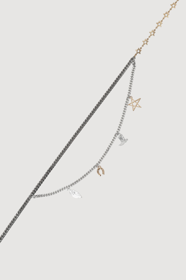 LUCKY CHOUETTE - 목걸이 - [Atelier] Star Chain Ornament Necklace (silver)