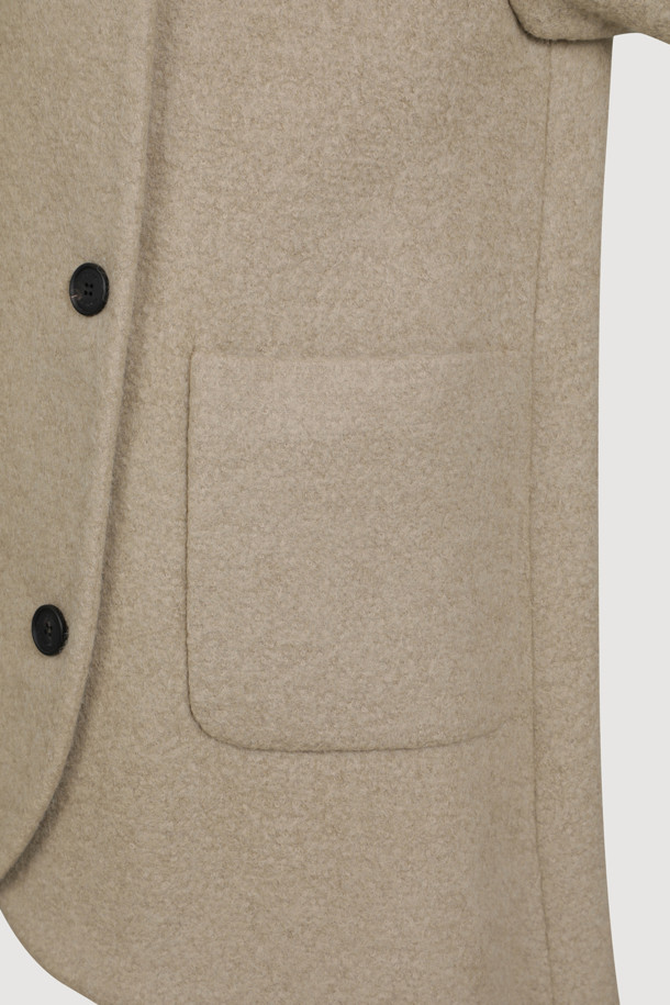 LUCKY CHOUETTE - 코트 - [Atelier] Muffler A-Line Coat (dark beige)