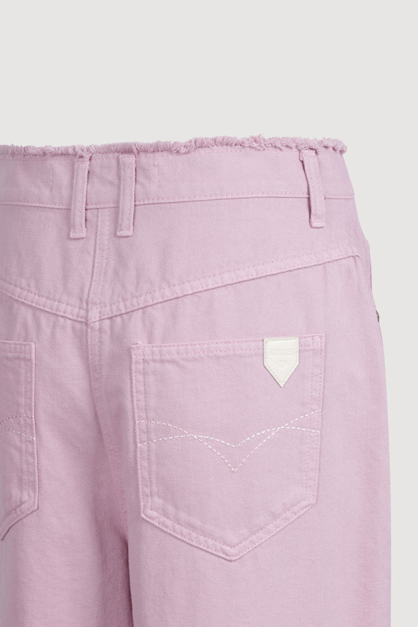 LUCKY CHOUETTE - 롱/미디팬츠 - [Atelier] Denim Wide Pants (pink)