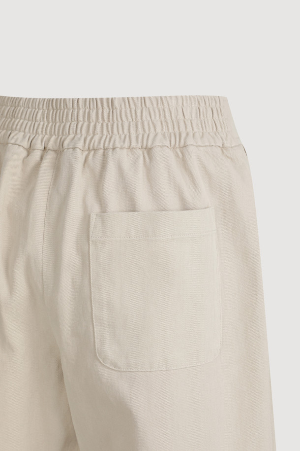 LUCKY CHOUETTE - 롱/미디팬츠 - [Atelier] Hem Snap Cotton Back Banding Pants (beige)