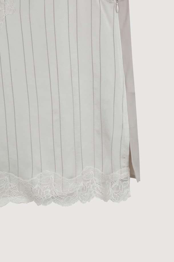 LUCKY CHOUETTE - 블라우스 - [Atelier] Lace Point Stripe Top (light beige)