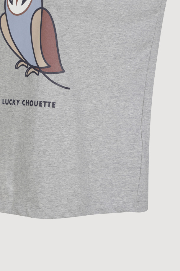 LUCKY CHOUETTE - 반소매 티셔츠 - Chouette Print Regular Fit Half Sleeve T-shirt