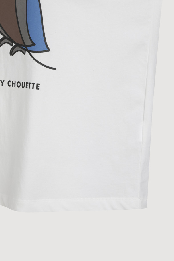 LUCKY CHOUETTE - 반소매 티셔츠 - Chouette Print Regular Fit Half Sleeve T-shirt