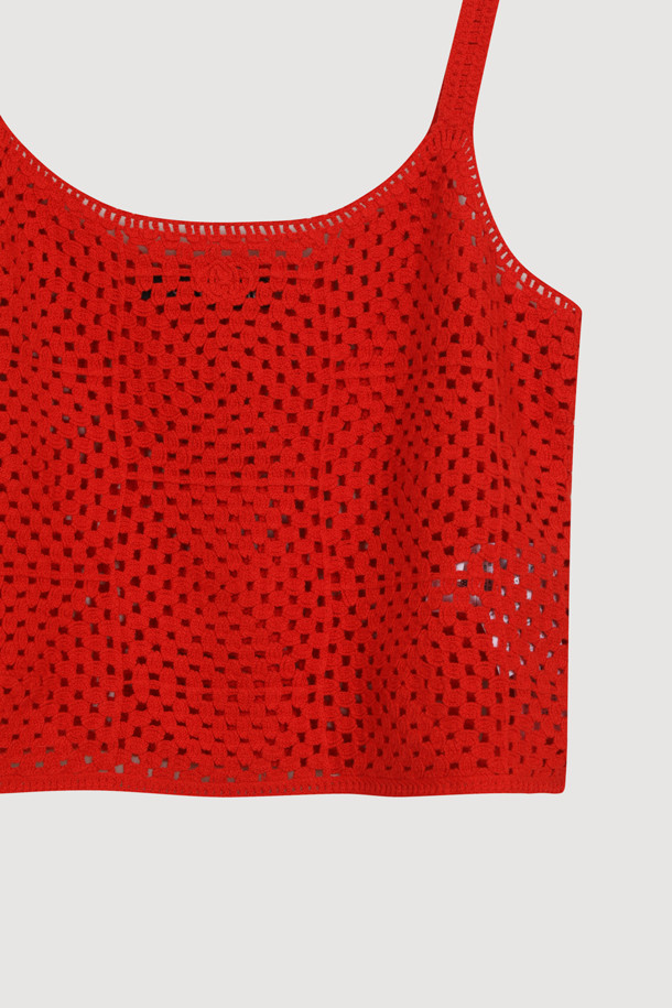 LUCKY CHOUETTE - 티셔츠 - Logo Crochet Sleeveless Top