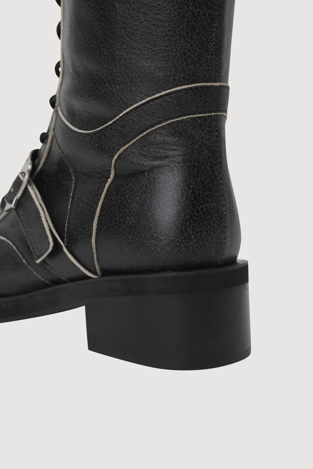 LUCKY CHOUETTE - 부츠/워커 - [Atelier] Cowhide Lace-Up Boots (grey)