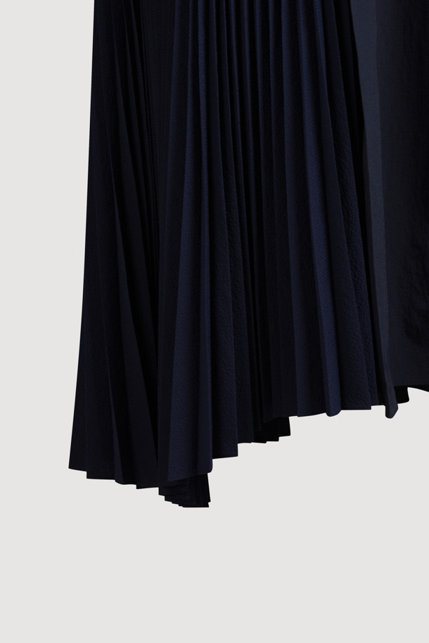 LUCKY CHOUETTE - 원피스 - Pleated Woven Mix Layered Long Dress