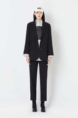 Wool Blended Collar Single Jacket