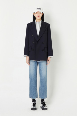 Wool Blended Solid Double Jacket