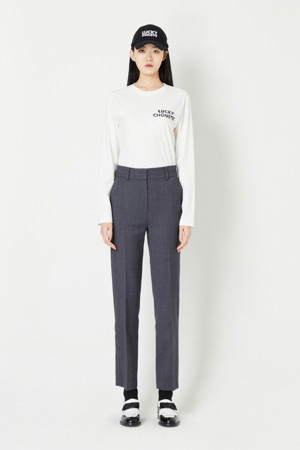 Back Button Hem Point Pants