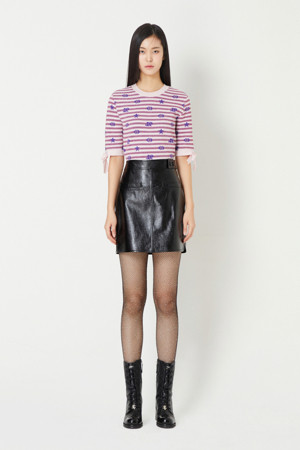 [Holiday Edition] Metal Stripe Jacquard Short-Sleeved Pullover