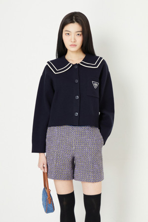 Sailor Collar Knit Cardigan