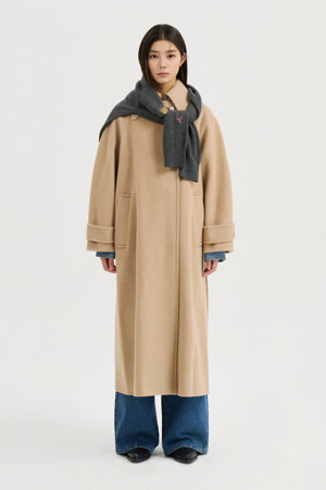 [Atelier] Mac Coat-type Belt Long Coat (melange beige)