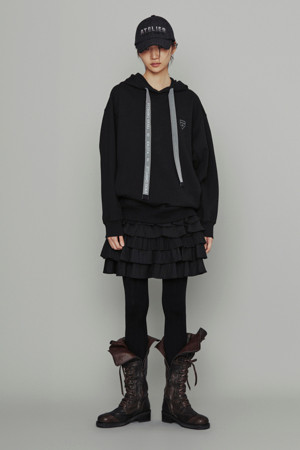 [Atelier] Back Key Point Hood T-Shirt (black)