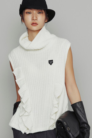 [Atelier] Turtleneck Sleeveless T-Shirt (ivory)