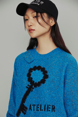 [Atelier] Key Jacquard Frill Knit Pullover