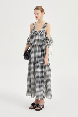 [Atelier] Gingham Checkered Long Dress