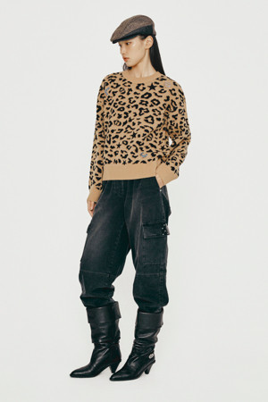 Waistband Cargo Denim Pants