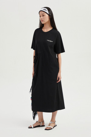 [Re-Order] Slit Point Short Sleeve Jersey Dress