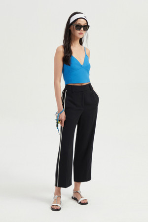 Side Color Block Point Back Banding Pants