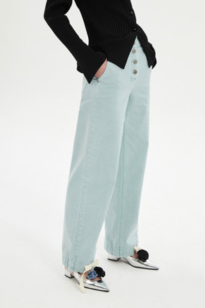 [Atelier] Knot Hem Dying Denim Pants