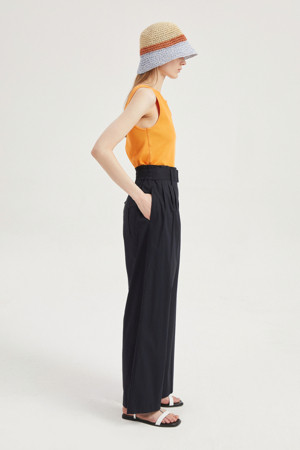 Back Banding Cotton Wide Pants