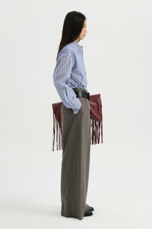 Two-Tuck Wool Wide Pants (melange brown)