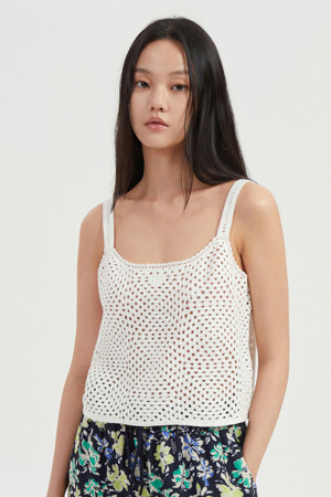 Logo Crochet Sleeveless Top