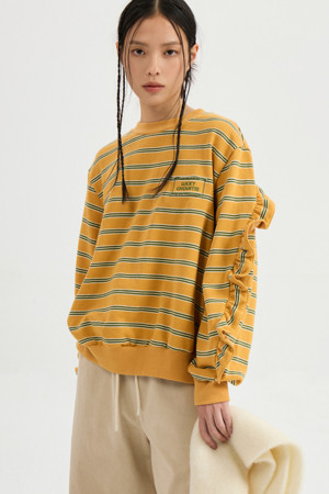 Frill Point Stripe Sweatshirt (mustard)