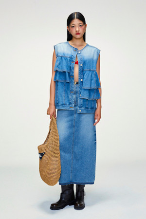 H Line Denim Skirt