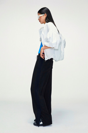 Side Color Block Wide Banding Pants