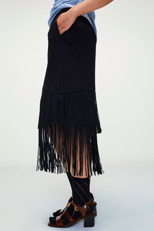 Fringe Point H Line Skirt