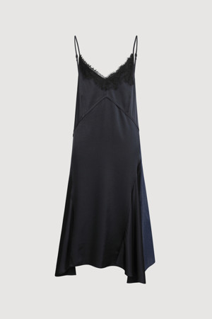 Back Denim Color Slip Dress