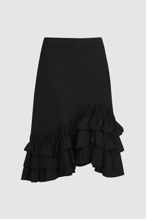 [Atelier] Frill Point Herringbone Stripe Long Skirt