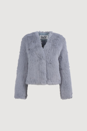 Eco Mink Fake Fur Collarless Jacket