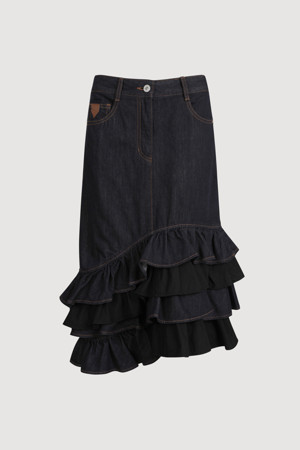 [Atelier] Shirring Hool Denim Skirt