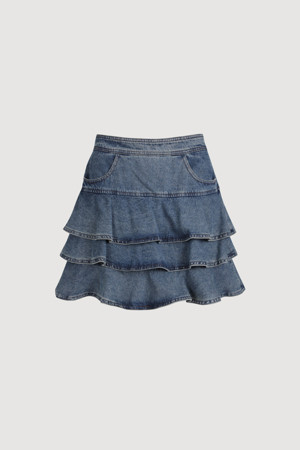 [Atelier] Denim Tiered Mini Skirt (blue)