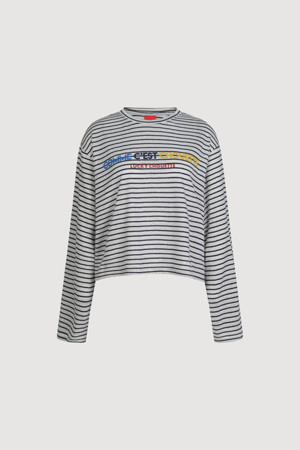 Linen Stripe Long Sleeve T-shirt