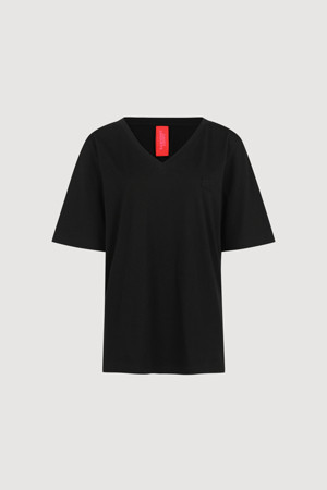 Embroidery Point V-neck Short-sleeved T-shirt