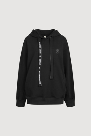 [Atelier] Back Key Point Hood T-Shirt (dark black)