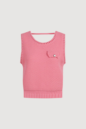 Embossed Sleeveless Knitwear Pullover