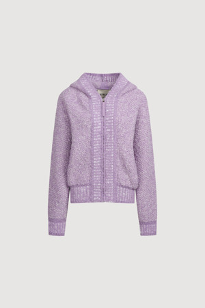 [Atelier] Boucle Knit Hooded Cardigan (violet)