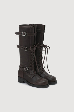 Lace up Sheepskin Long Walker Boots